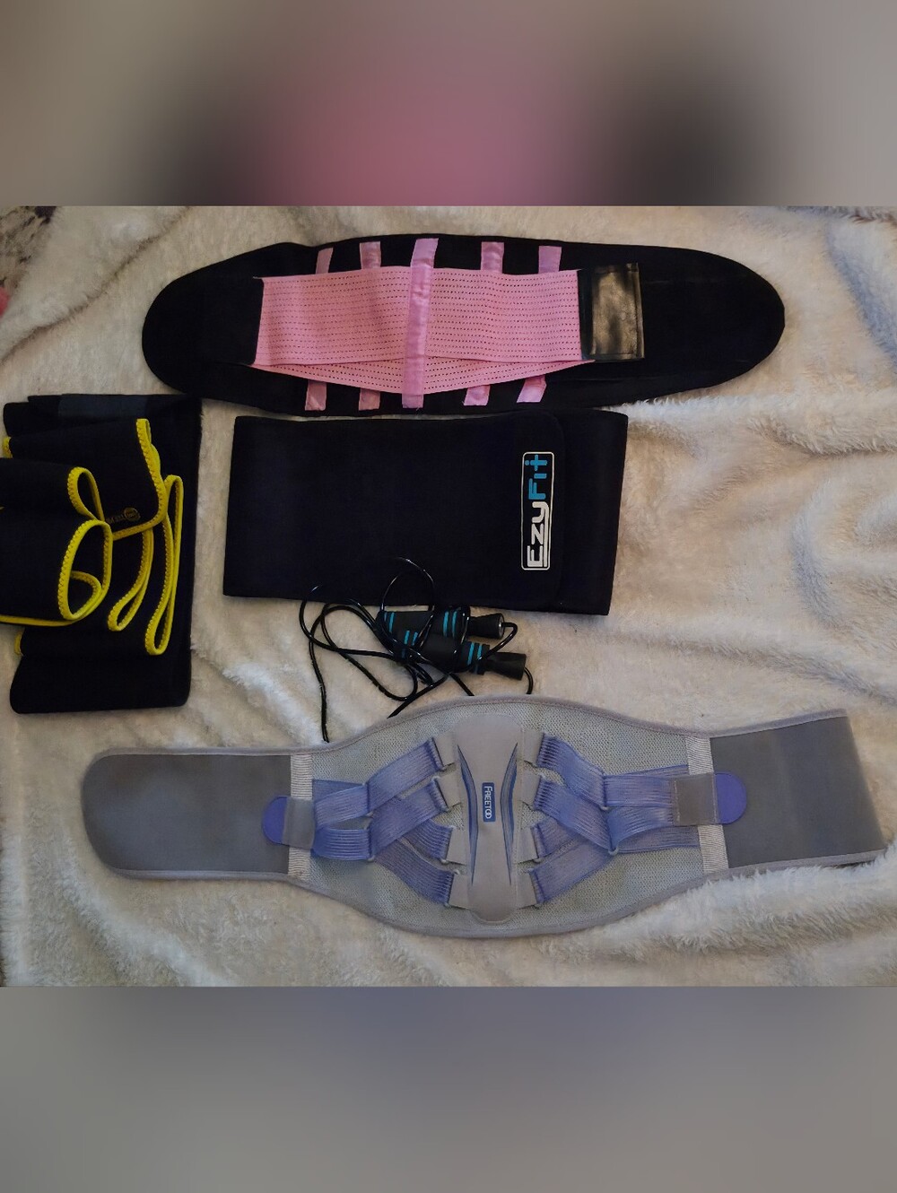 Sweat Waist Trimmer Belt Set in Black and Yellow